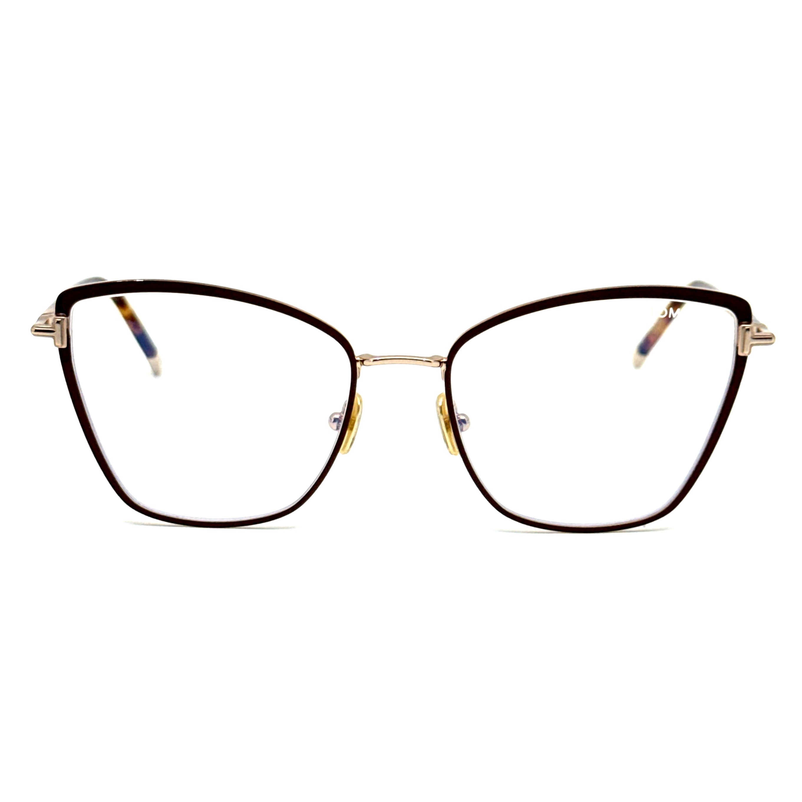 Tom Ford FT5740-B 048 Eyeglasses Brown / Gold / Havana 54mm Cat Eye Frame TOM FORD Eyeglasses TF5740-B 048 main image 3