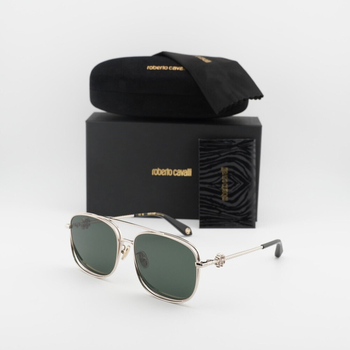 NEW Roberto Cavalli SRC059M 0594 Light Gold Sunglasses Authentic