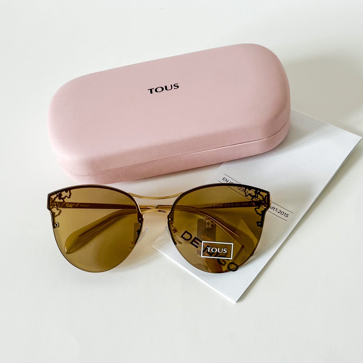 TOUS Women Sunglasses STO 369 Gold Oval Metal Frame