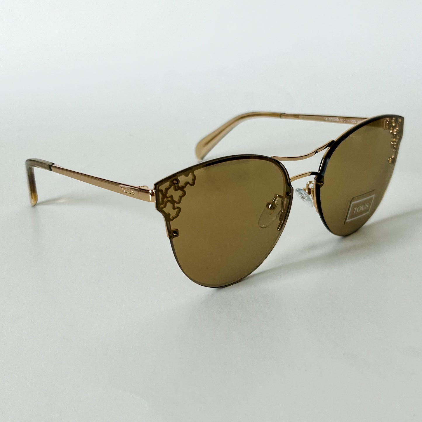 TOUS Women Sunglasses STO 369 Gold Oval Metal Frame