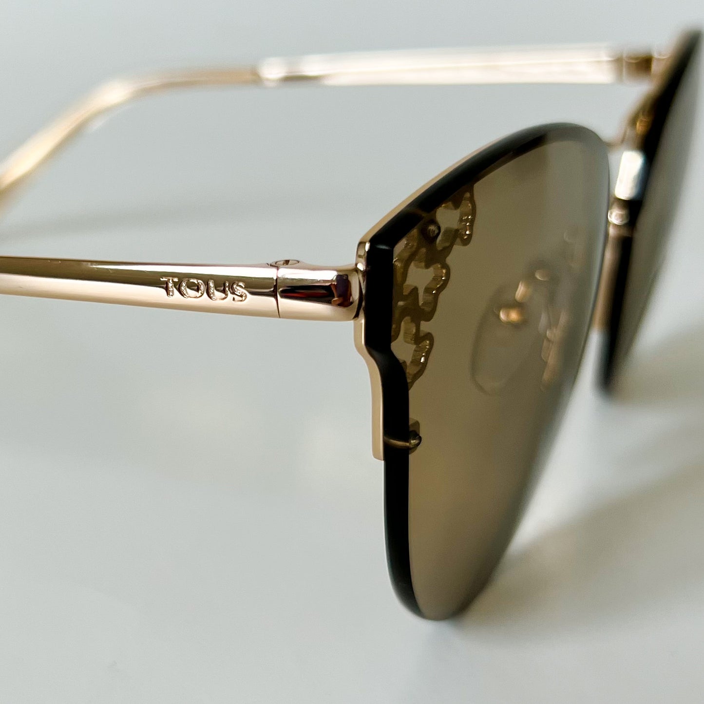 TOUS Women Sunglasses STO 369 Gold Oval Metal Frame