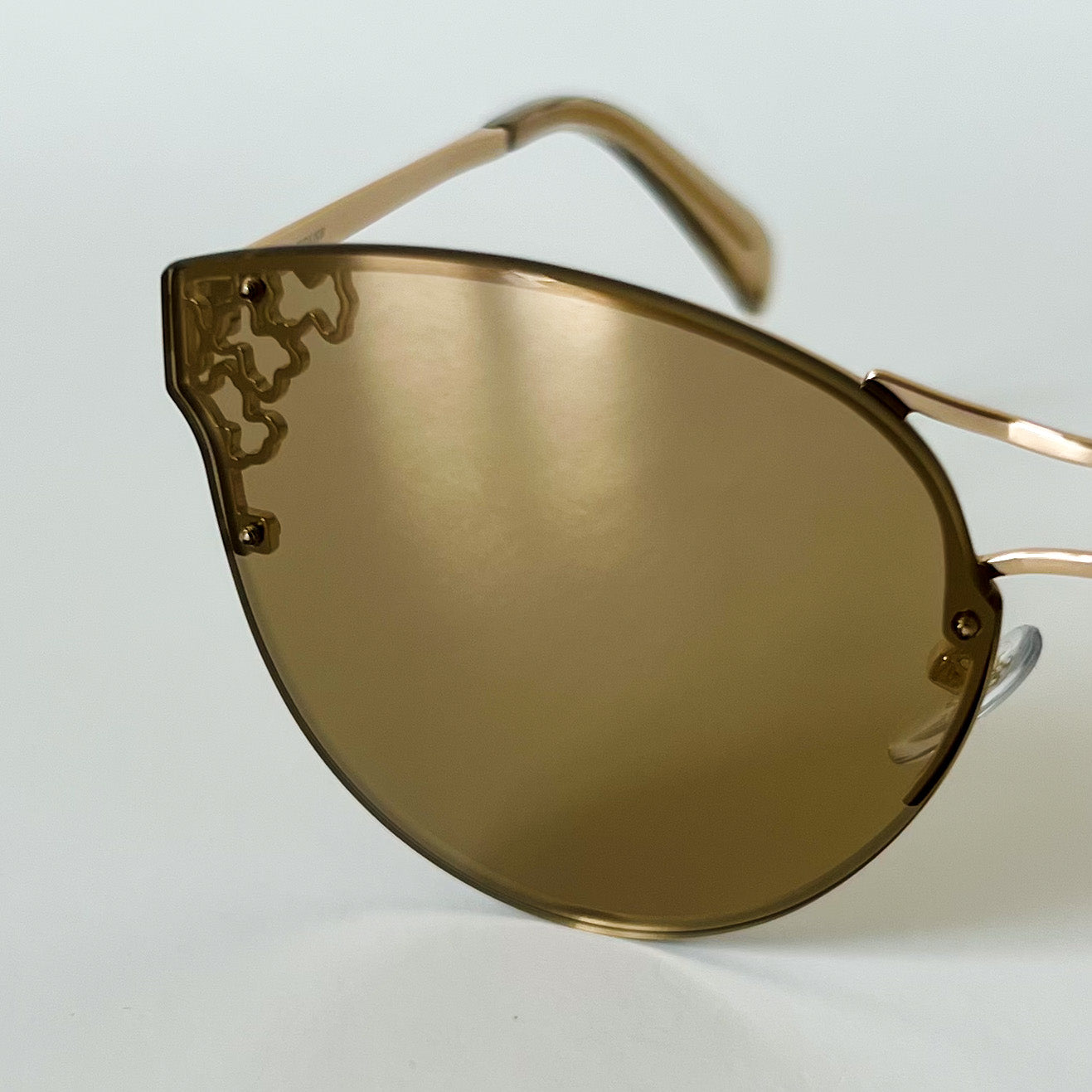 TOUS Women Sunglasses STO 369 Gold Oval Metal Frame