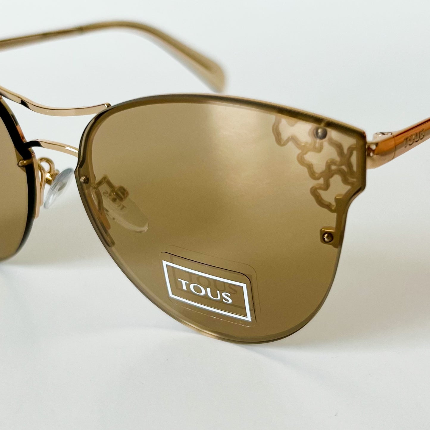 TOUS Women Sunglasses STO 369 Gold Oval Metal Frame