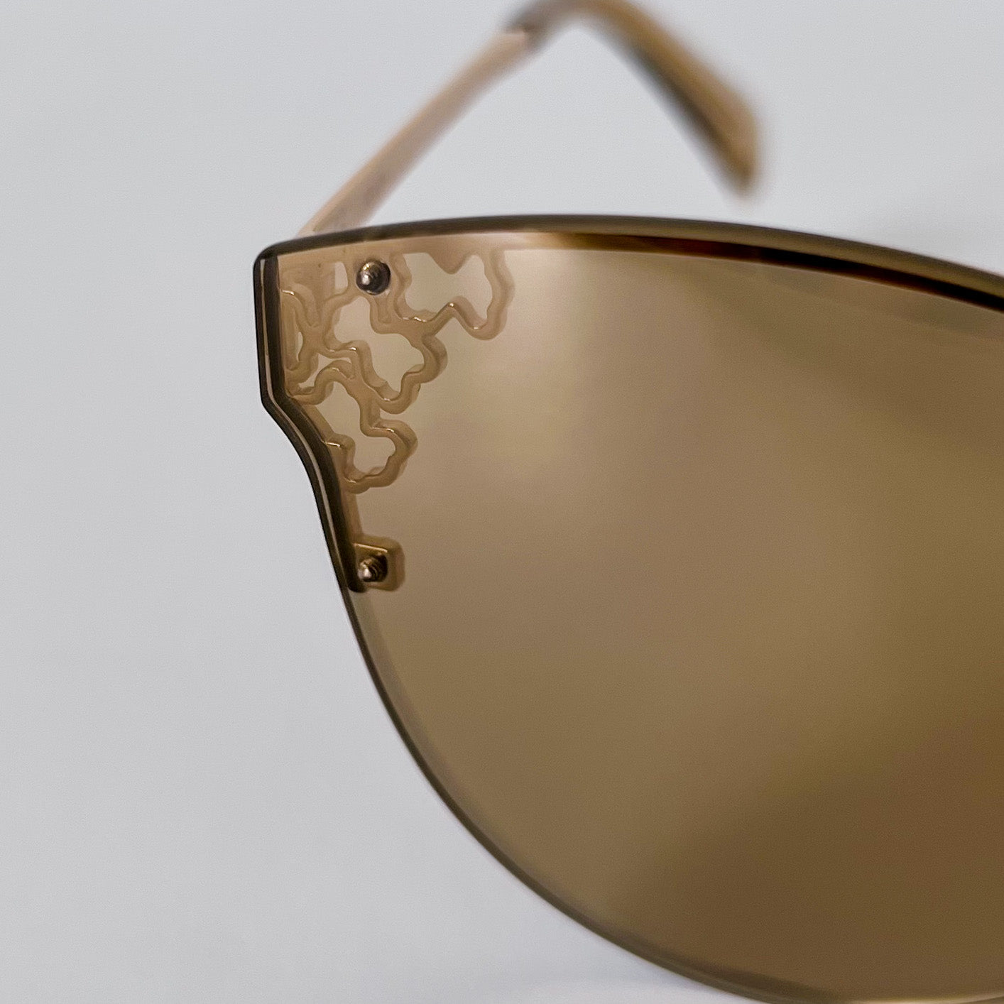 TOUS Women Sunglasses STO 369 Gold Oval Metal Frame