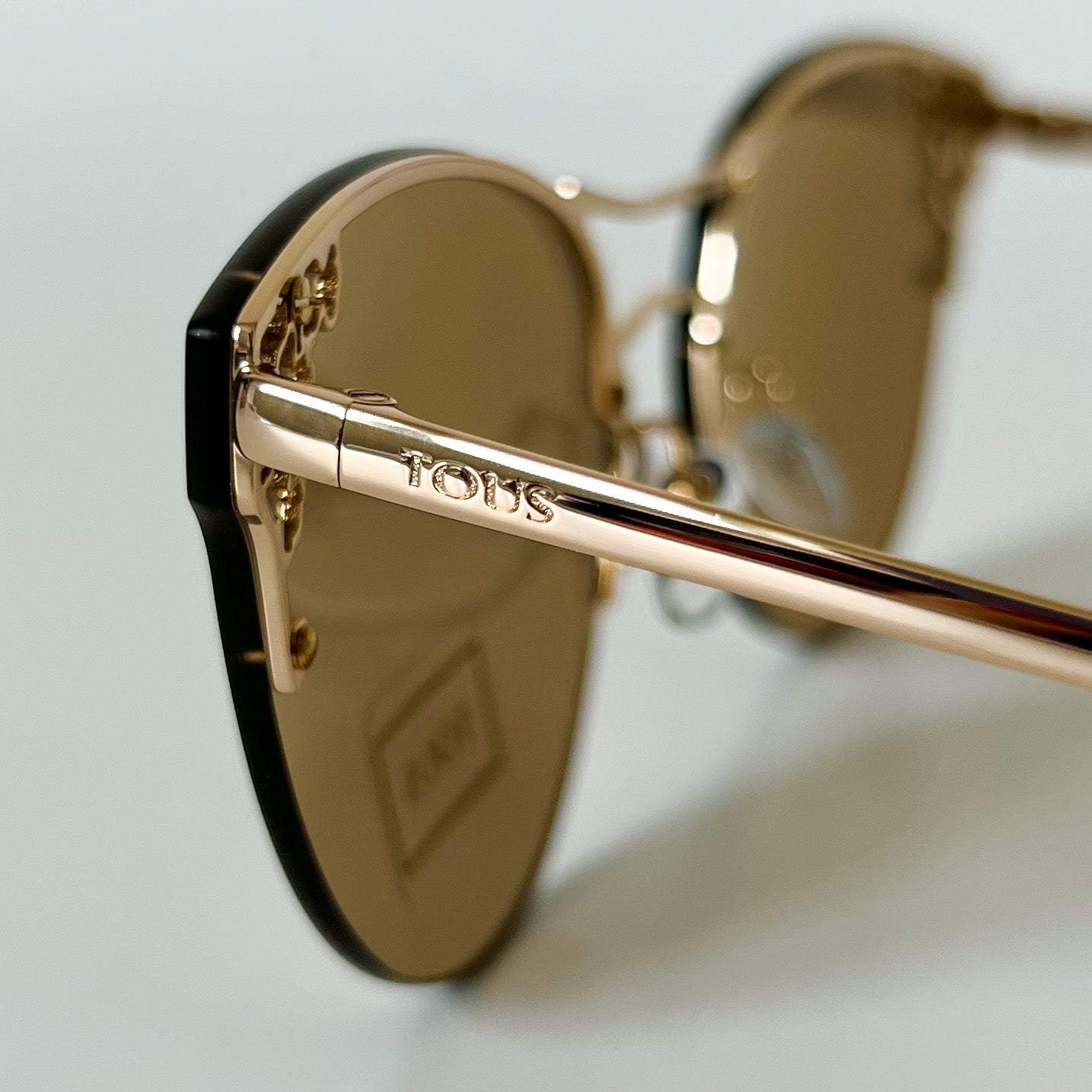 TOUS Women Sunglasses STO 369 Gold Oval Metal Frame