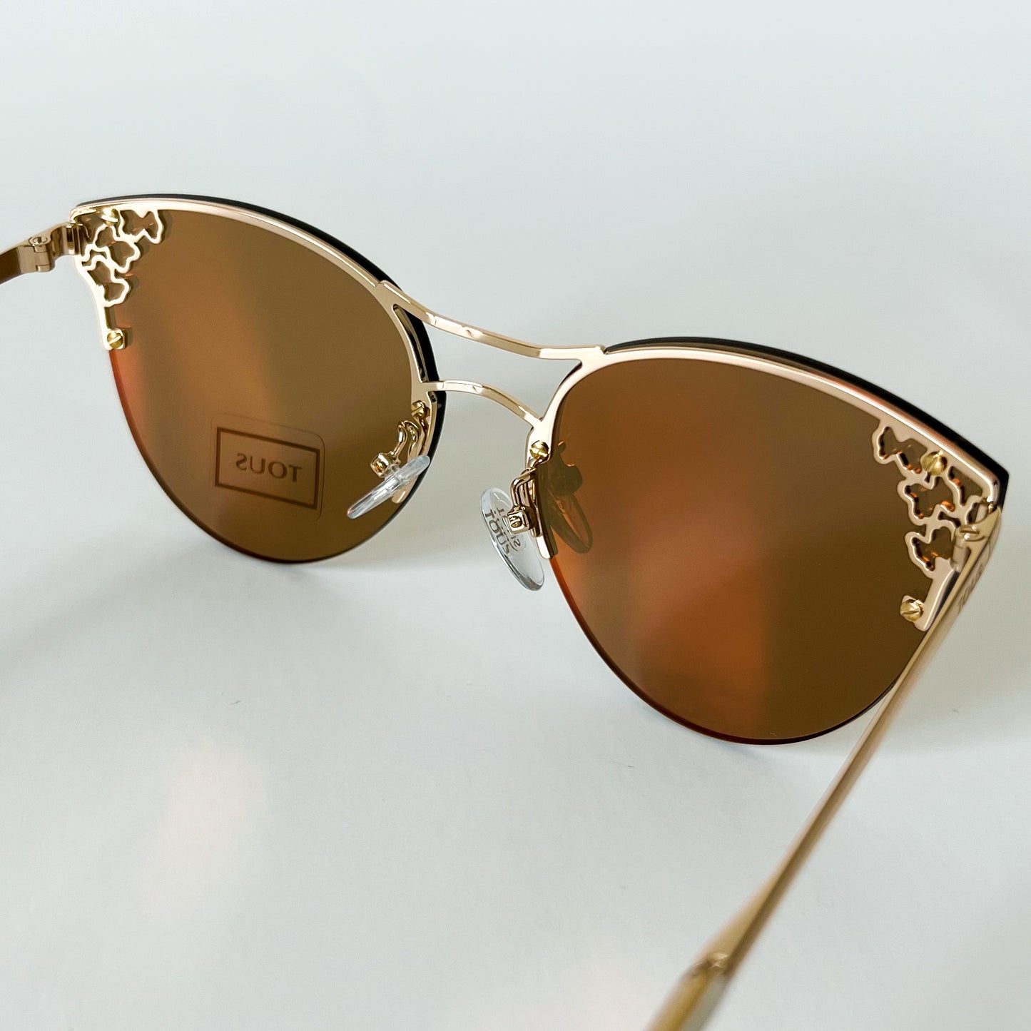 TOUS Women Sunglasses STO 369 Gold Oval Metal Frame
