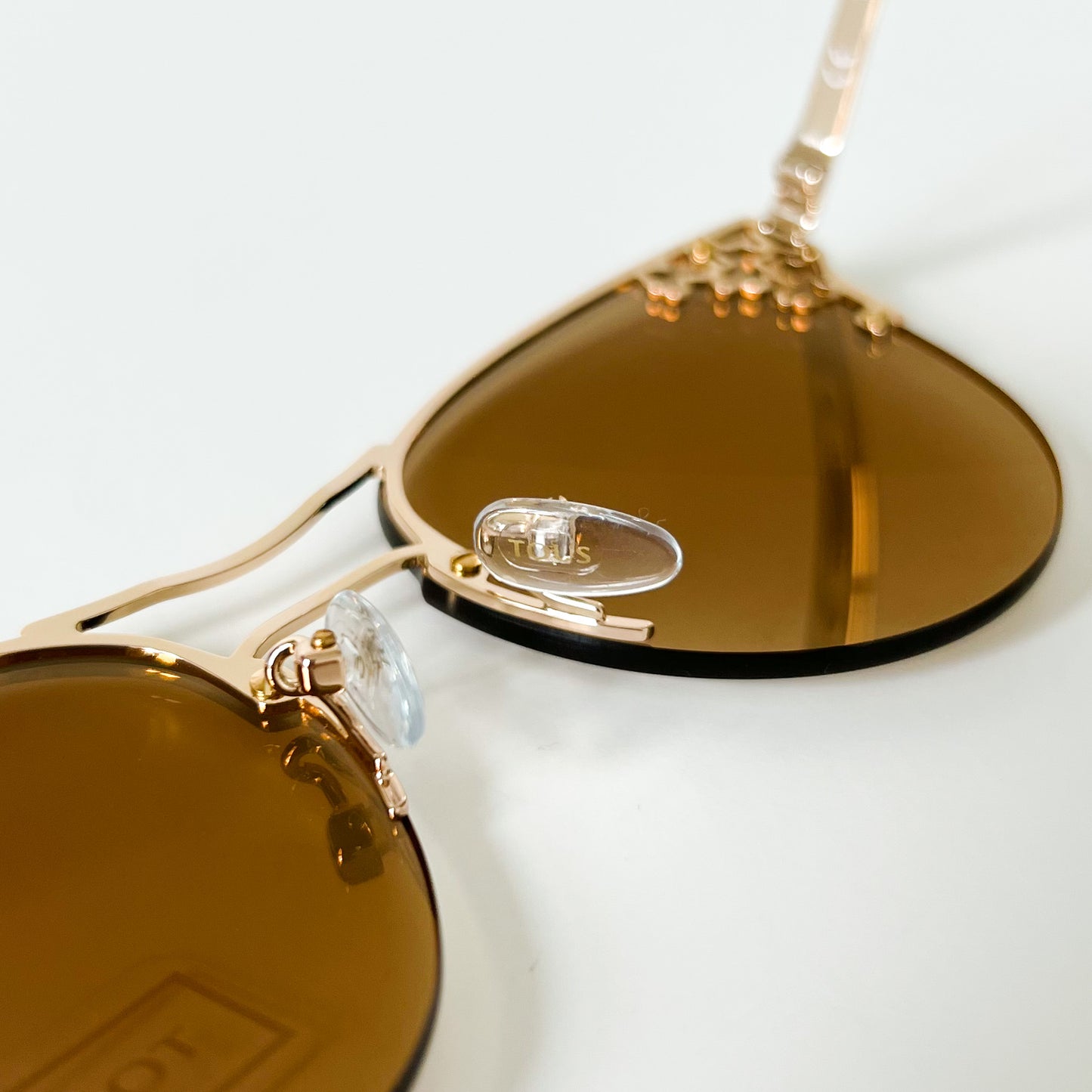 TOUS Women Sunglasses STO 369 Gold Oval Metal Frame