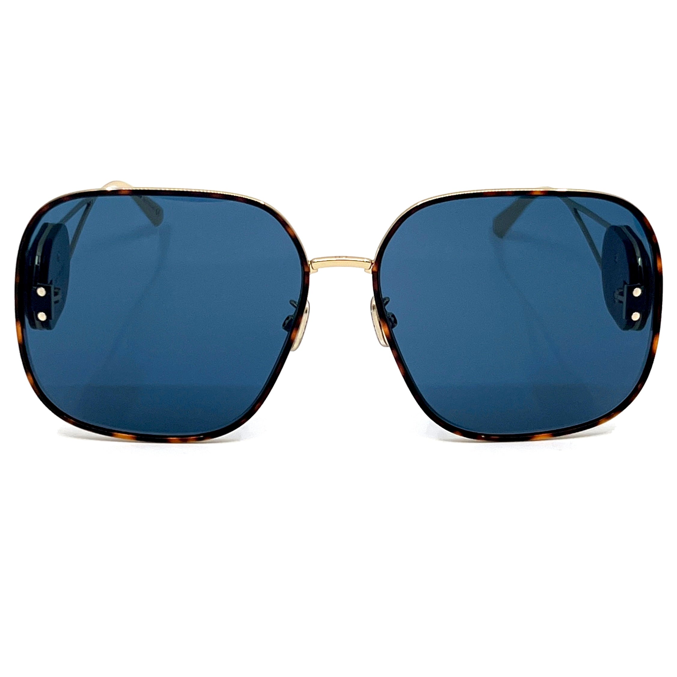 CHRISTIAN DIOR Sunglasses DiorBobby S1U B5B0 Blue and Gold Oversized Sunglasses New DIOR DIORBOBBY S1U B5B0 Gold/Havana/Blue 64-16-145  main image 2