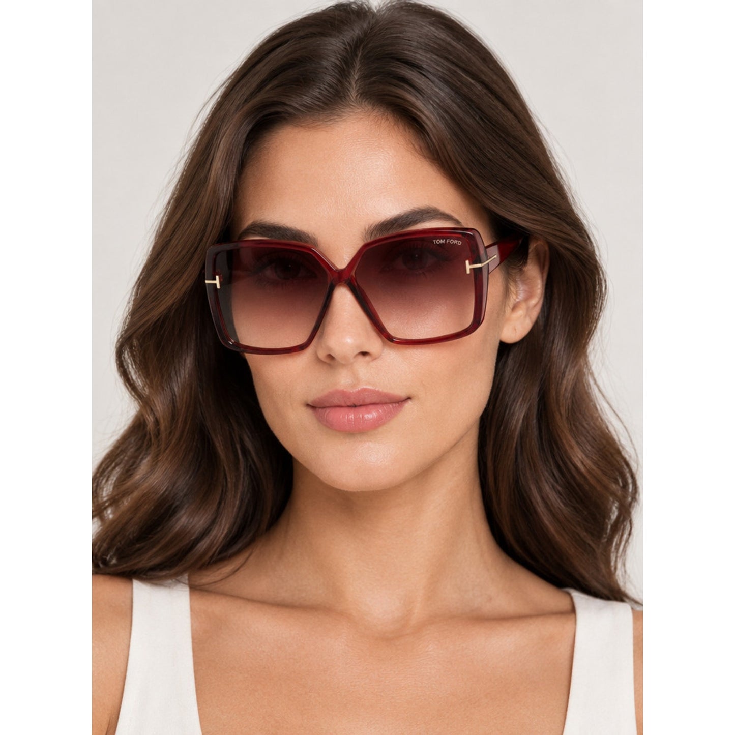 NEW Tom Ford FT1117 66G Shiny Red Sunglasses Authentic