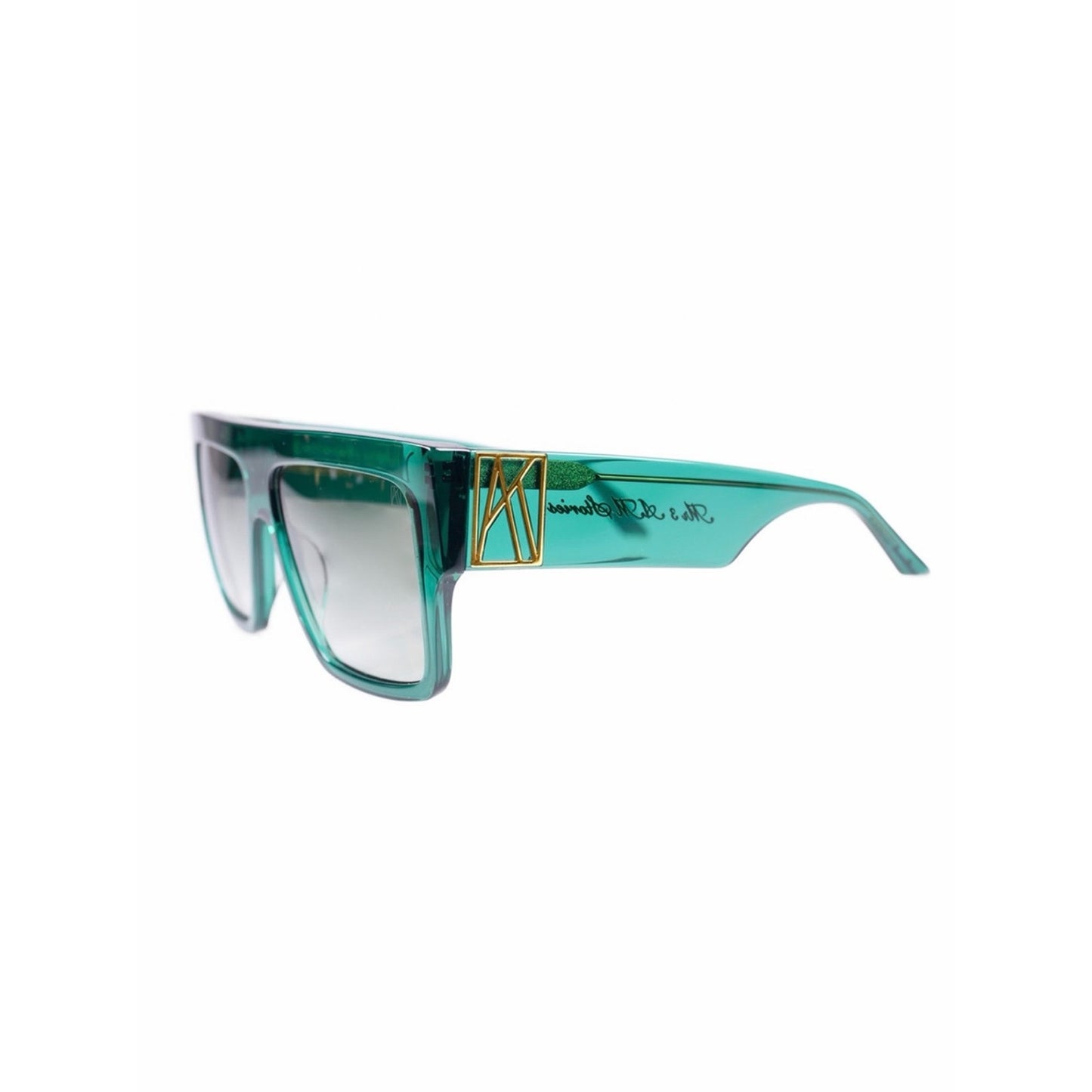 New Anna Karin Karlsson MR 3AM Stories Emerald Green Oversized Square Sunglasses