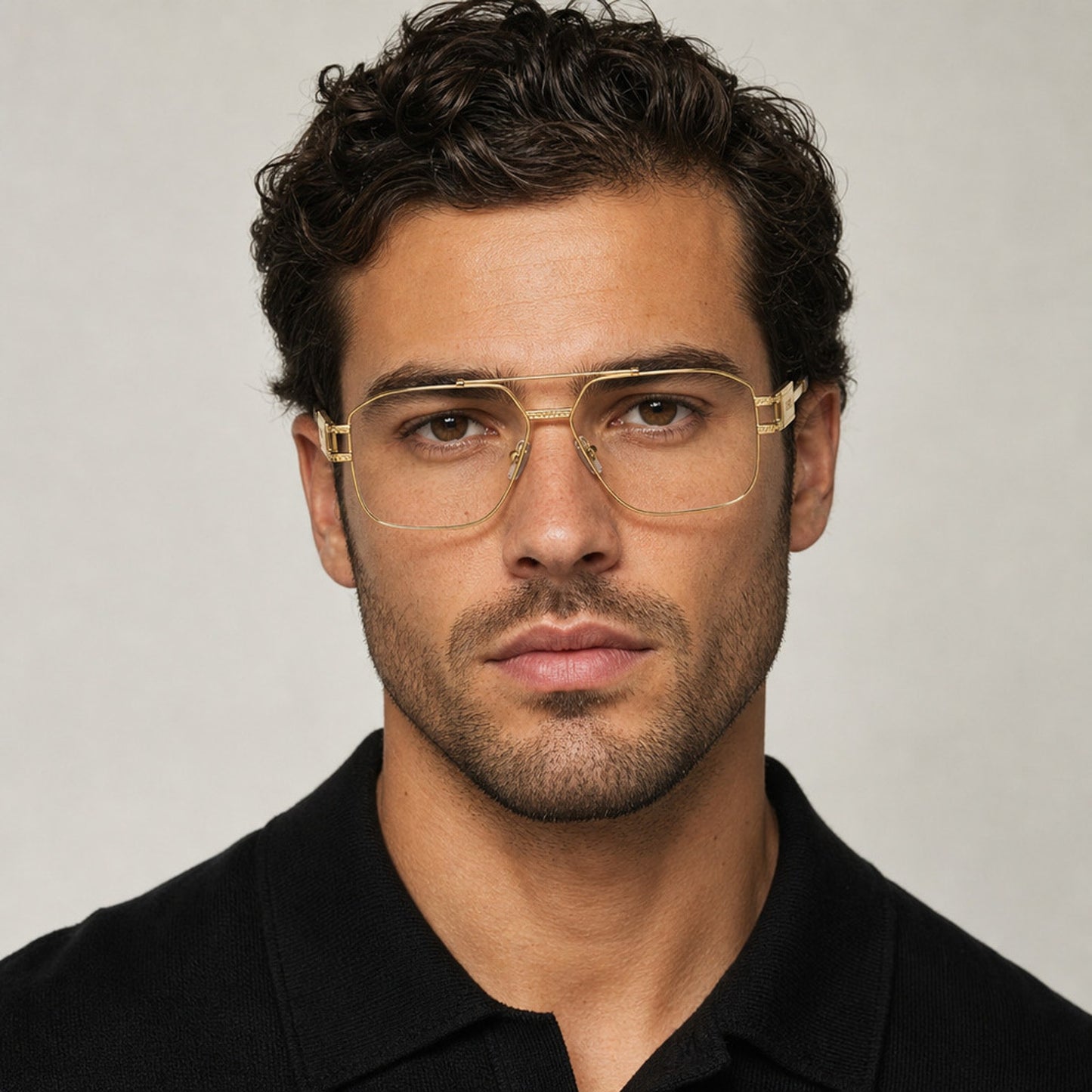 NEW Versace VE1302 1002 Gold Aviator Eyeglasses Authentic