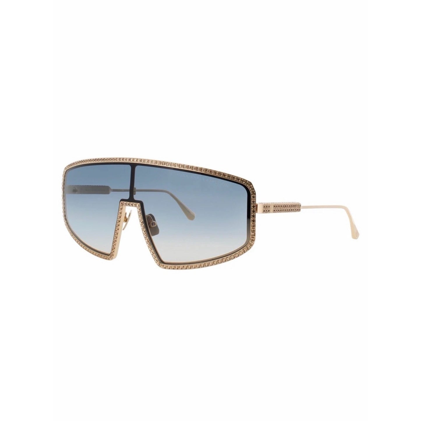 New Anna Karin Karlsson Shady Luv 2.0 Gold Shield Sunglasses Authentic