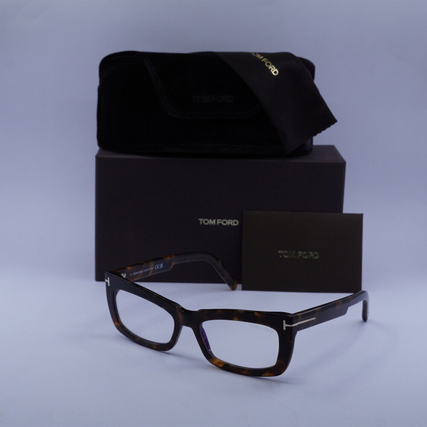 NEW Tom Ford FT5966-B 052 Dark Havana Eyeglasses Authentic