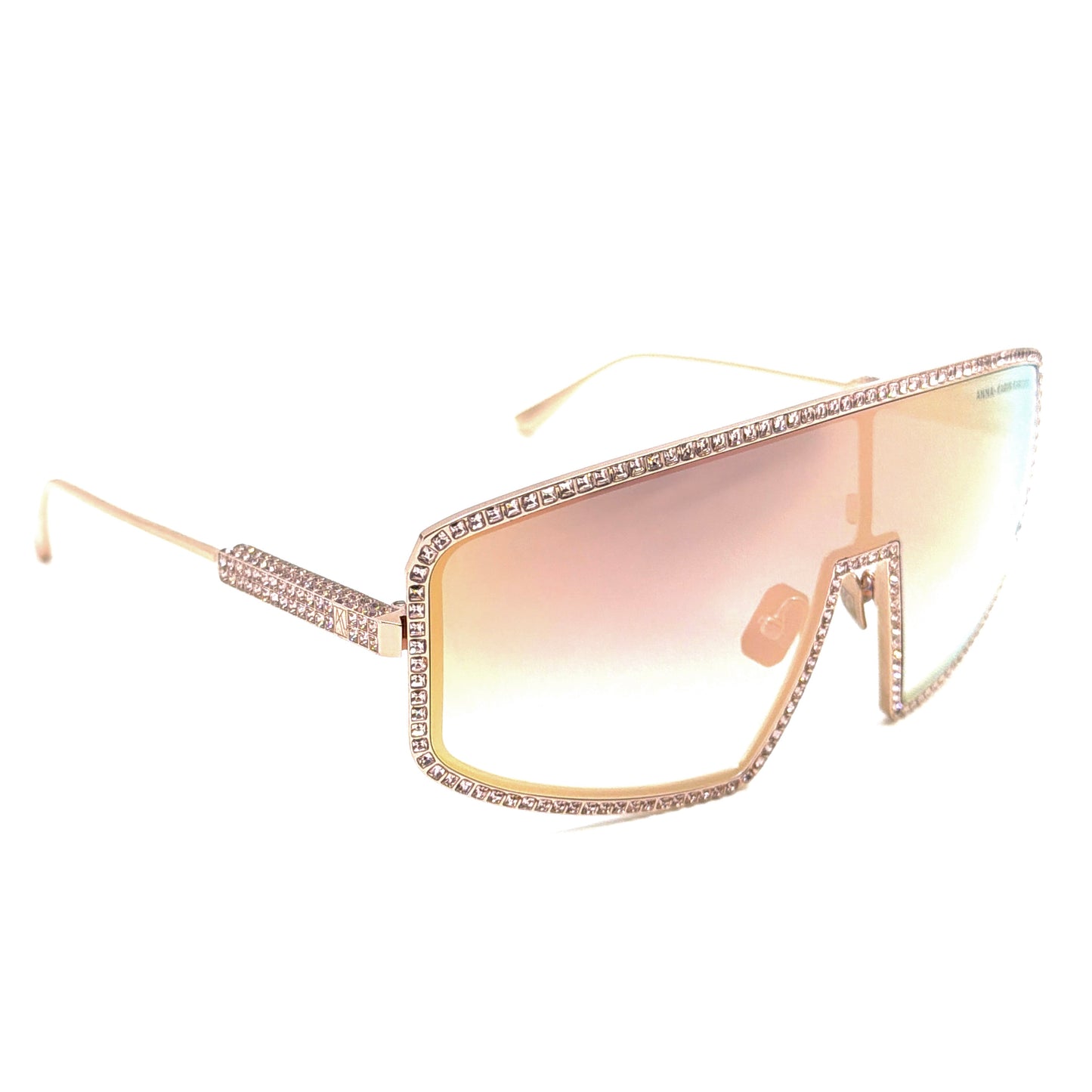 Anna Karin Karlsson Shady Luv 2.0 Rose Crystal Shield Sunglasses Authentic