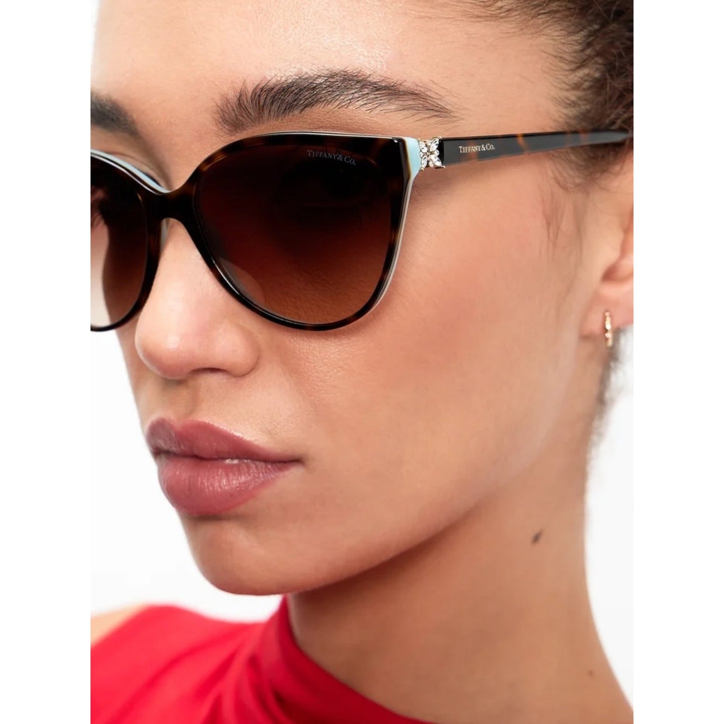 NEW TIFFANY & CO TF4089B 81343B HAVANA ON TIFFANY BLUE Sunglasses Authentic