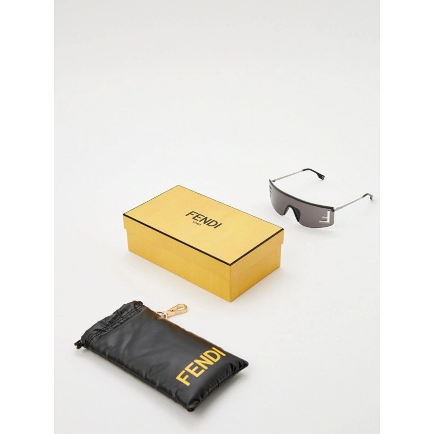 NEW FENDI FE40168U 14A SHINY LIGHT RUTHENIUM Sunglasses Authentic