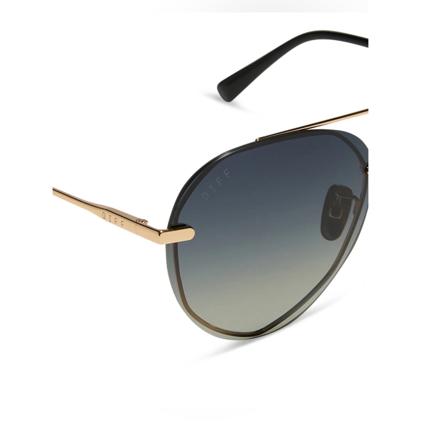 NEW DIFF Eyewear LENOX GD-GG122P Gold Black Sunglasses Authentic