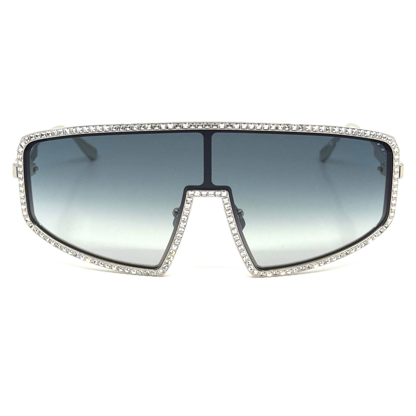 Anna Karin Karlsson Shady Luv 2.0 White Gold Shield Sunglasses Authentic