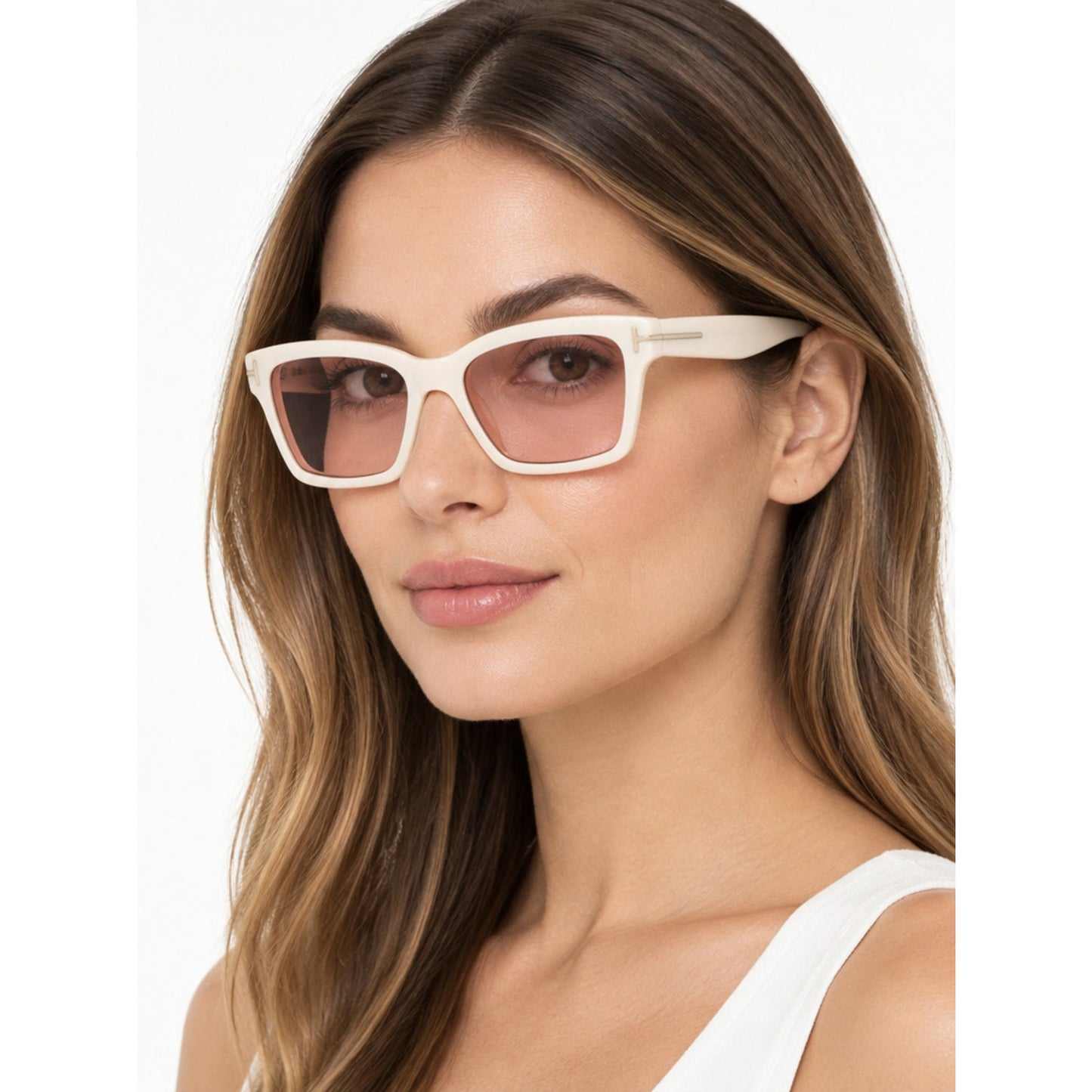 NEW Tom Ford FT1085 25Z Ivory Sunglasses Authentic
