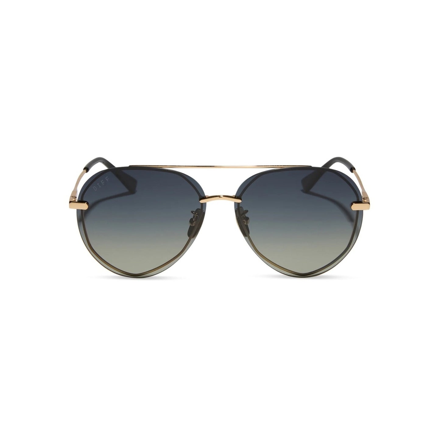 NEW DIFF Eyewear LENOX GD-GG122P Gold Black Sunglasses Authentic