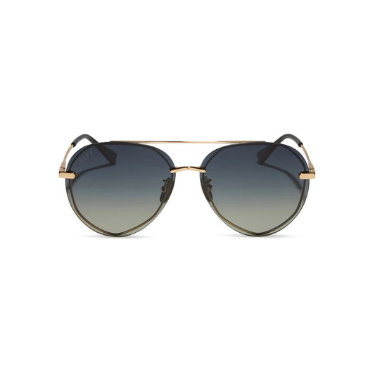 NEW DIFF Eyewear LENOX GD-GG122P Gold Black Sunglasses Authentic