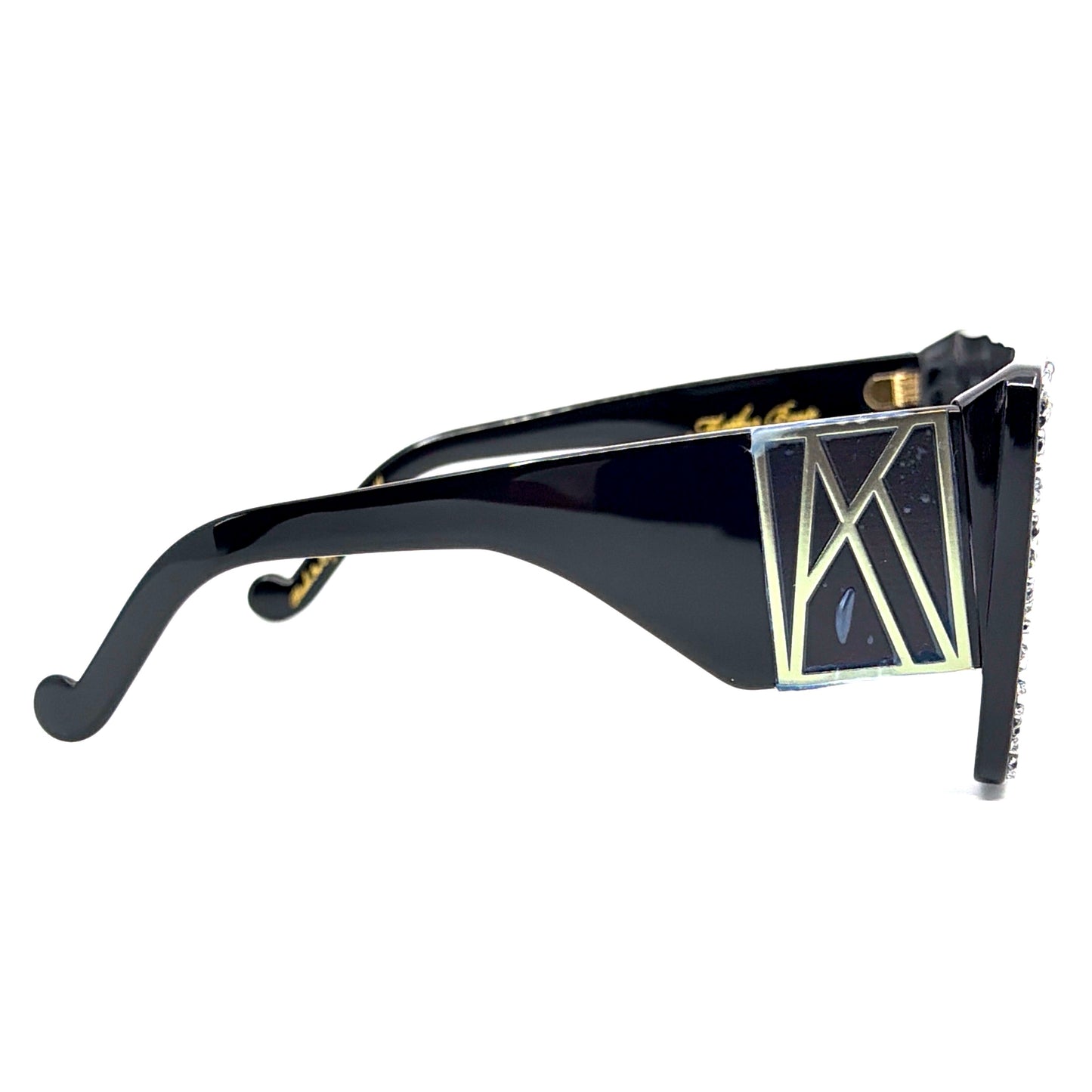 New Anna Karin Karlsson Mother Beep Ice Crystal Black Sunglasses Authentic