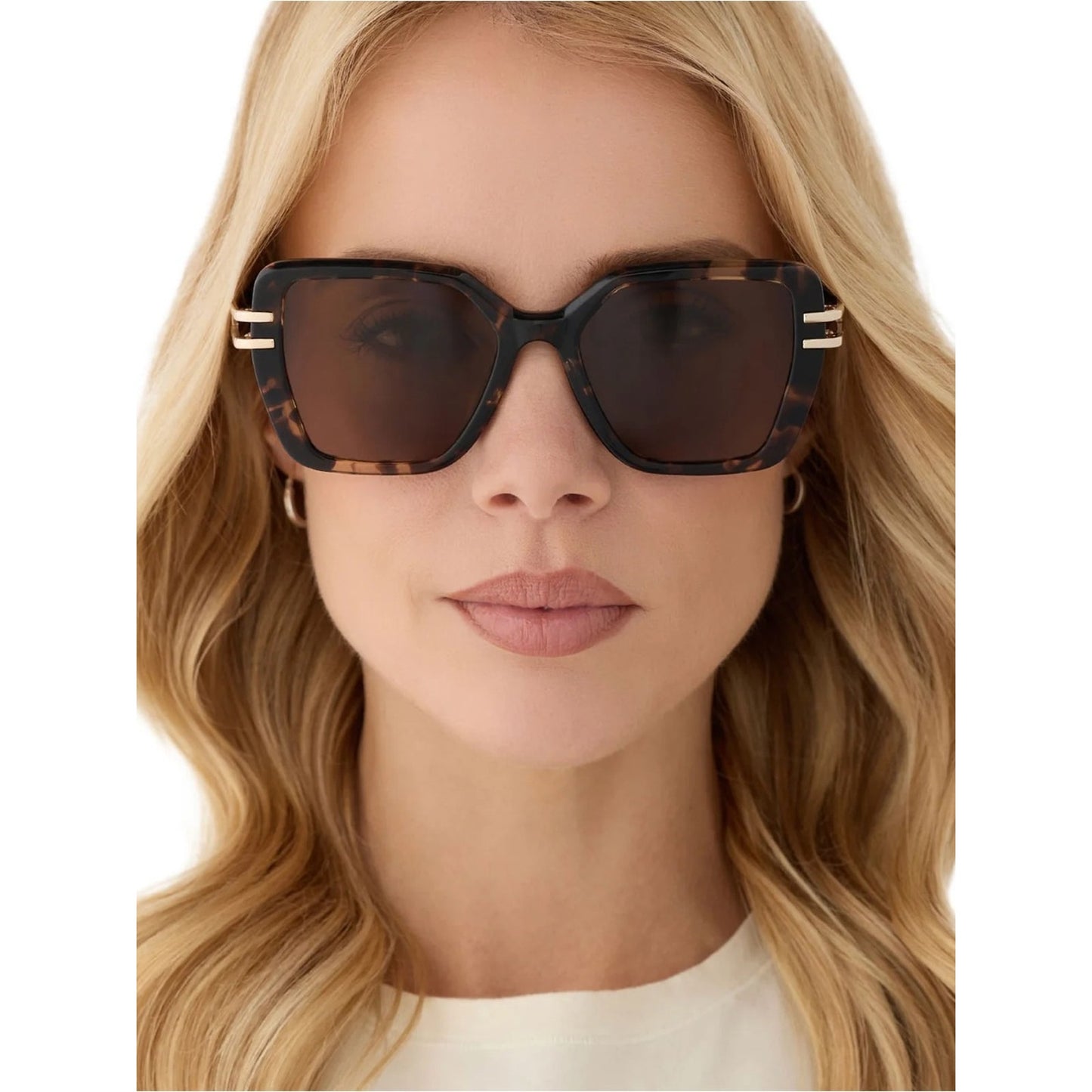 NEW DIFF Eyewear DASHA DE01-0870 Espresso Tortoise Gold Sunglasses Authentic