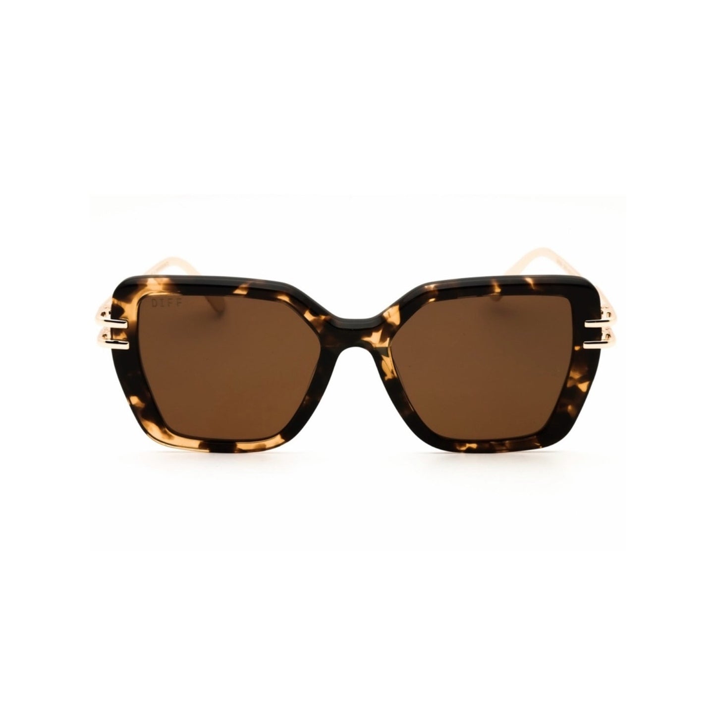 NEW DIFF Eyewear DASHA DE01-0870 Espresso Tortoise Gold Sunglasses Authentic