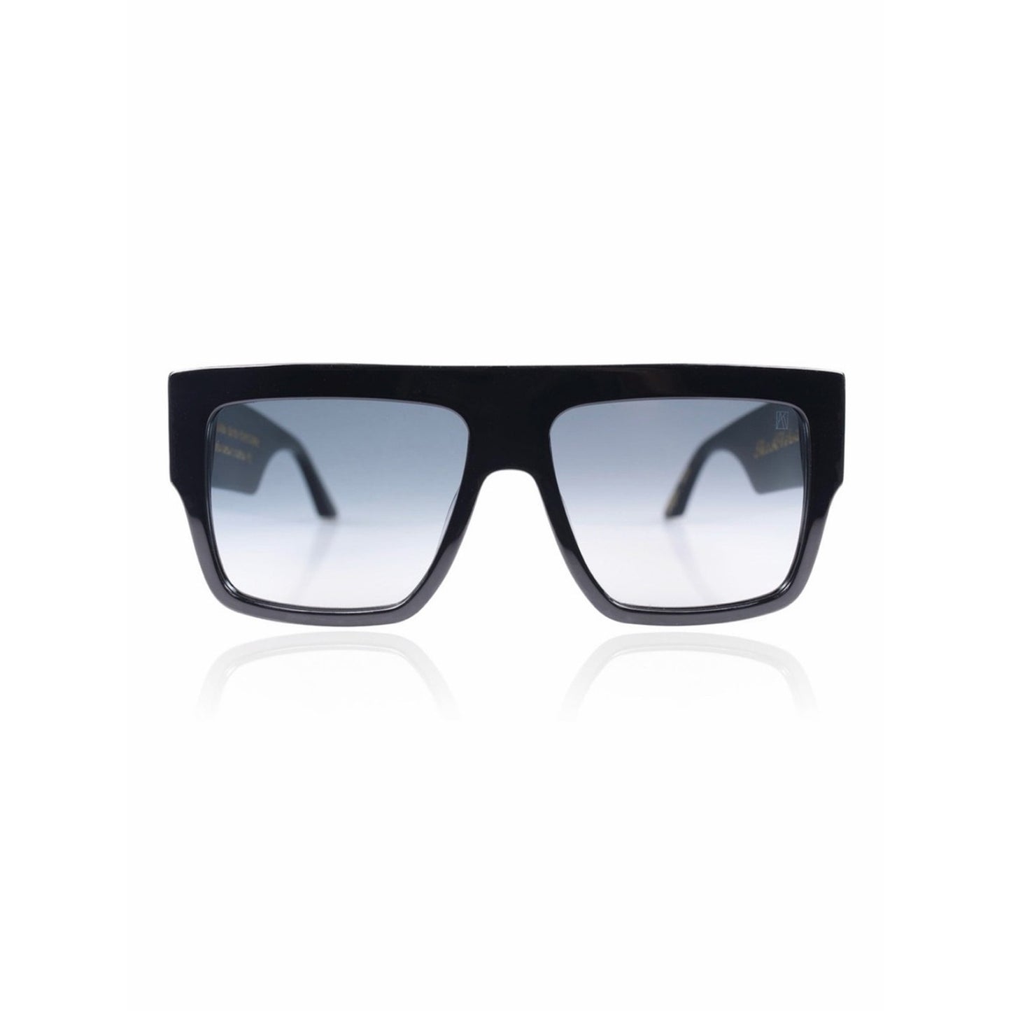 New Anna Karin Karlsson Mr 3Am Stories Black Gold Flat Top Unisex Sunglasses