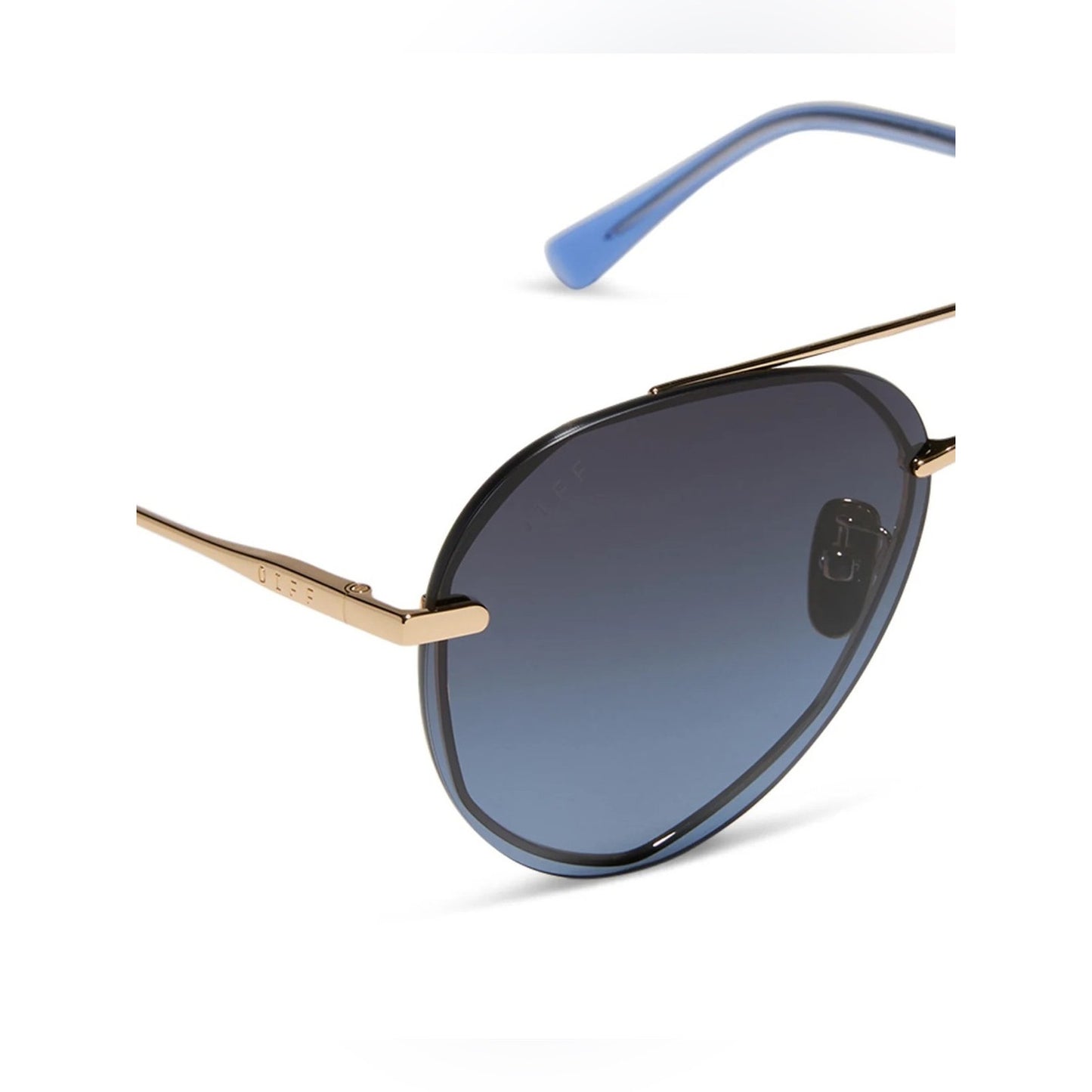 NEW DIFF Eyewear LENOX GD-BL122P Gold Sunglasses Authentic