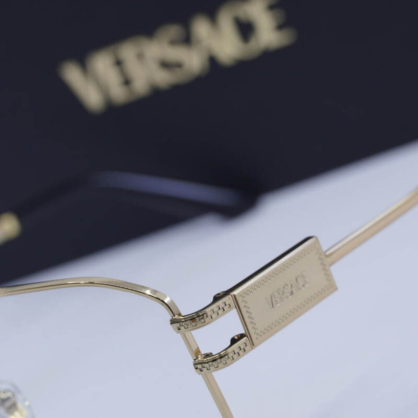 NEW Versace VE1302 1002 Gold Aviator Eyeglasses Authentic