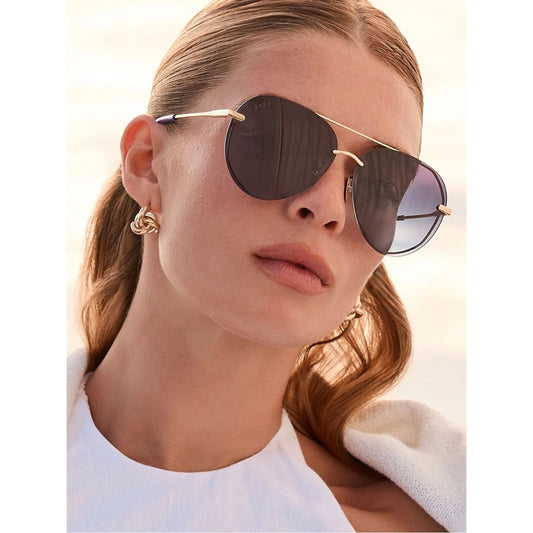 NEW DIFF Eyewear LENOX GD-BL122P Gold Sunglasses Authentic