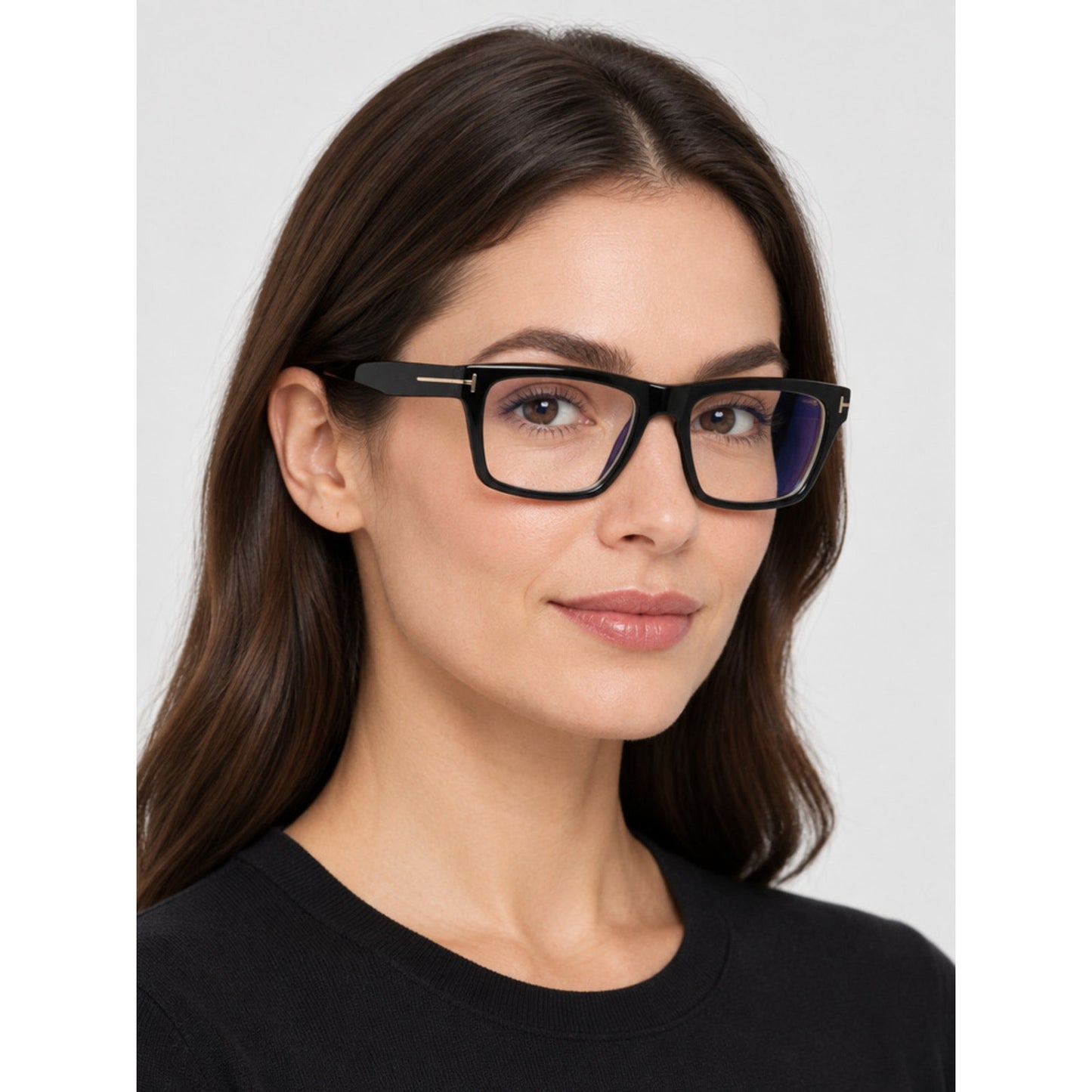NEW Tom Ford FT6059-B 001 Shiny Black Eyeglasses Authentic