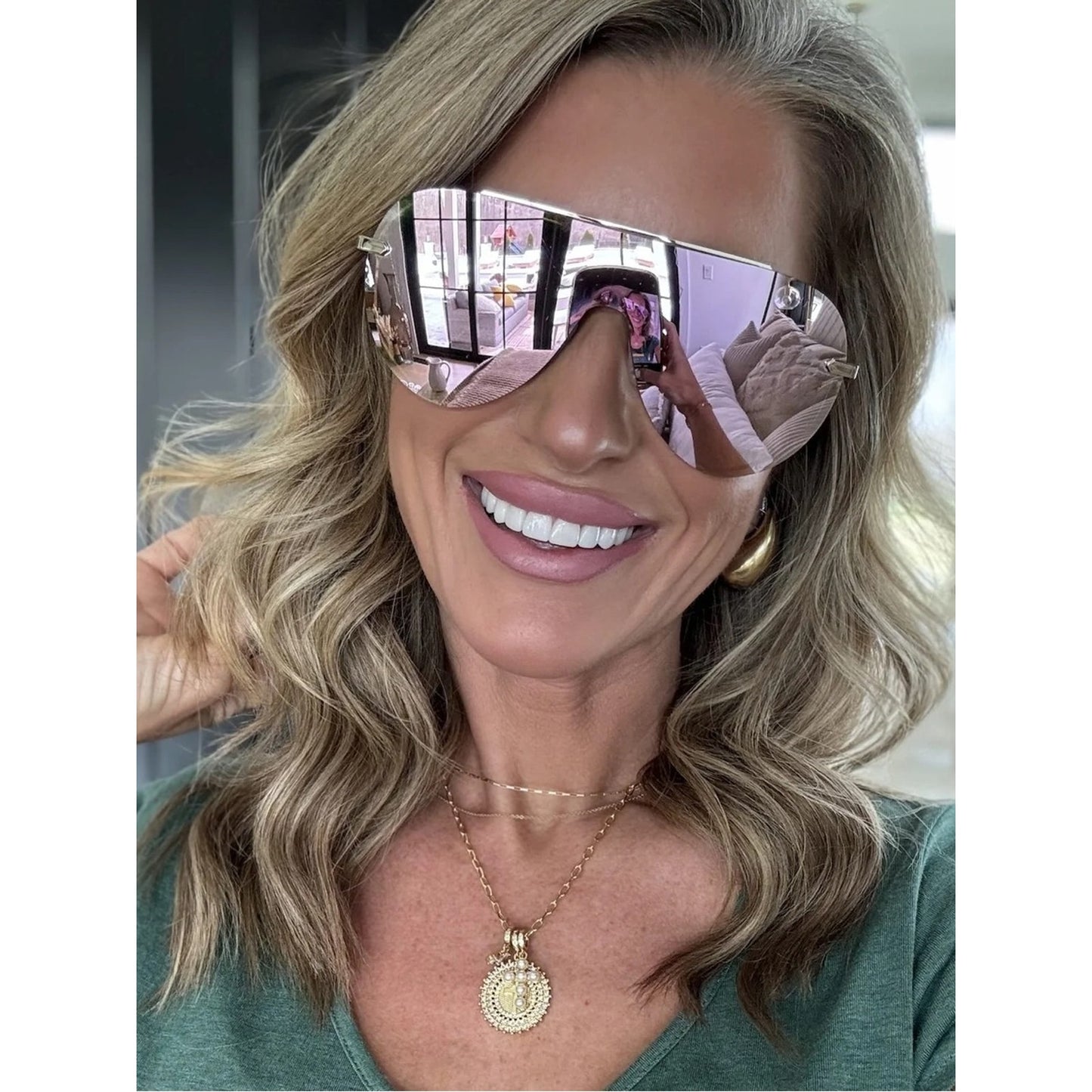 NEW DIFF Eyewear IMANI DE01-0637-GDCBN Gold Sunglasses Authentic