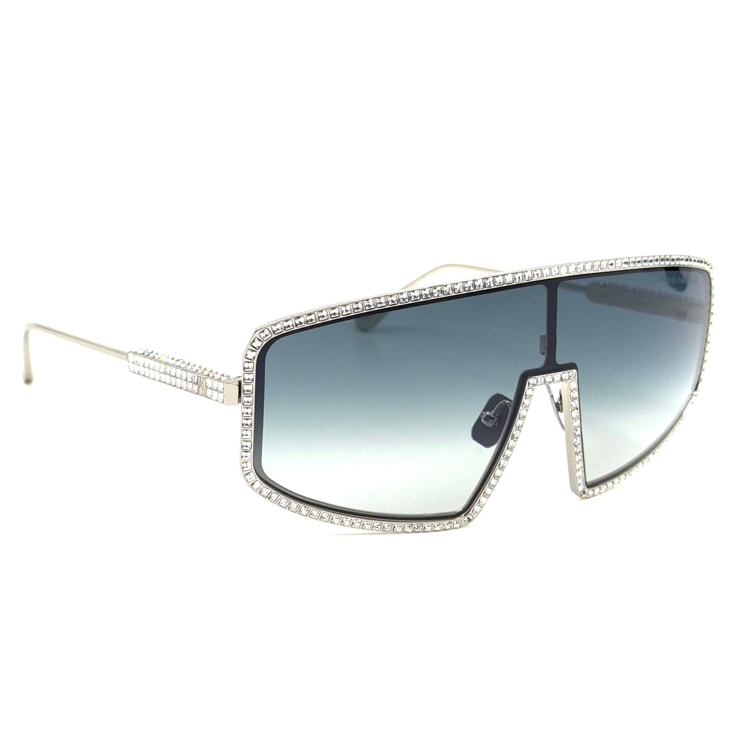 Anna Karin Karlsson Shady Luv 2.0 White Gold Shield Sunglasses Authentic