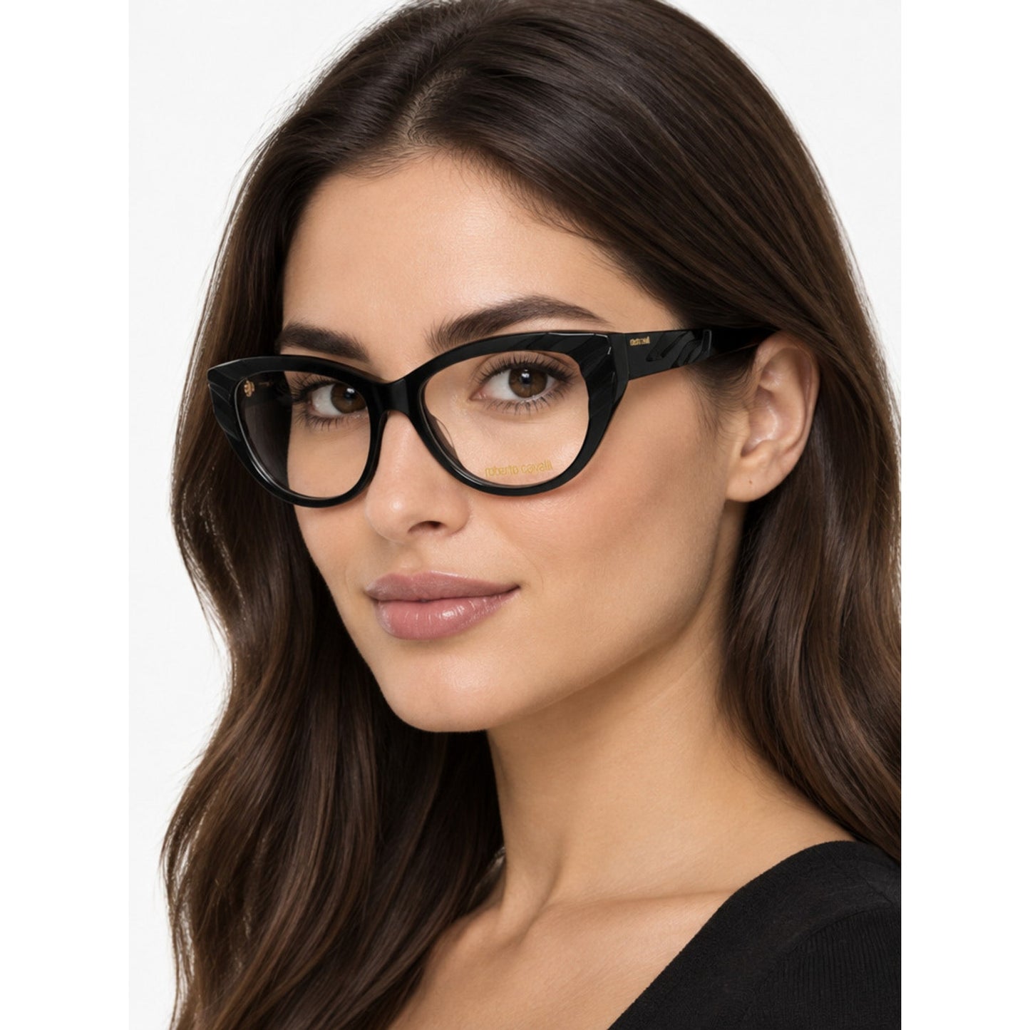 NEW Roberto Cavalli VRC024V 0700 Shiny Black Eyeglasses Authentic