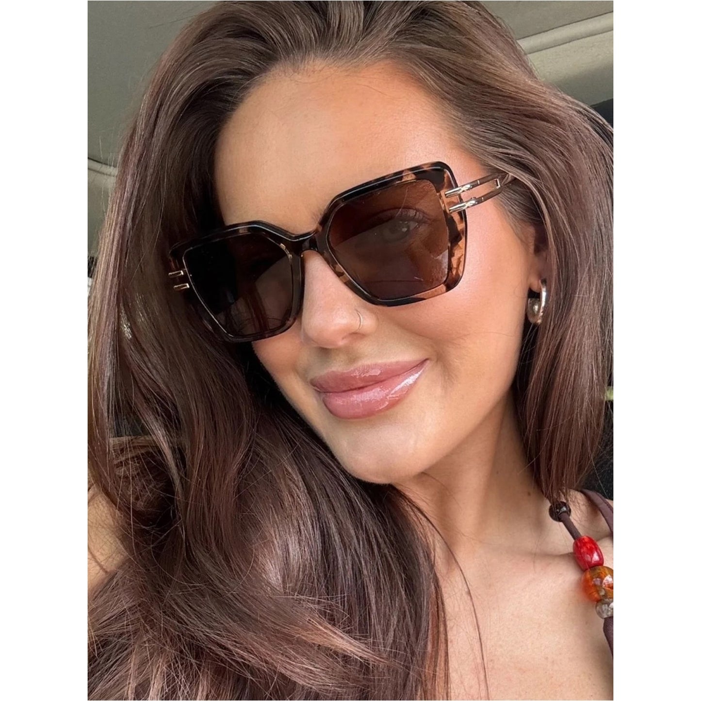 NEW DIFF Eyewear DASHA DE01-0870 Espresso Tortoise Gold Sunglasses Authentic