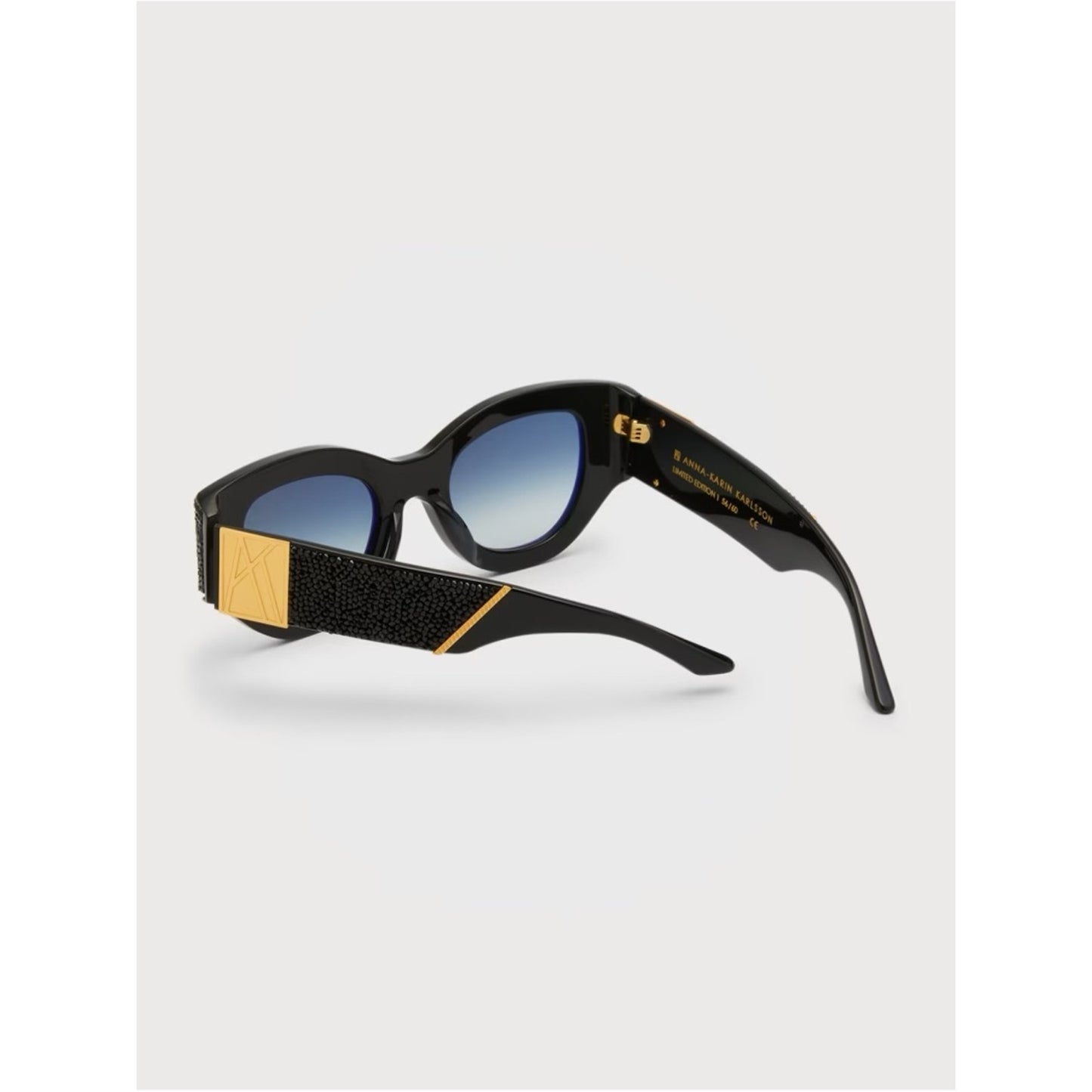New Anna Karin Karlsson Lucky Goes To Vegas Black Crystal Sunglasses Authentic