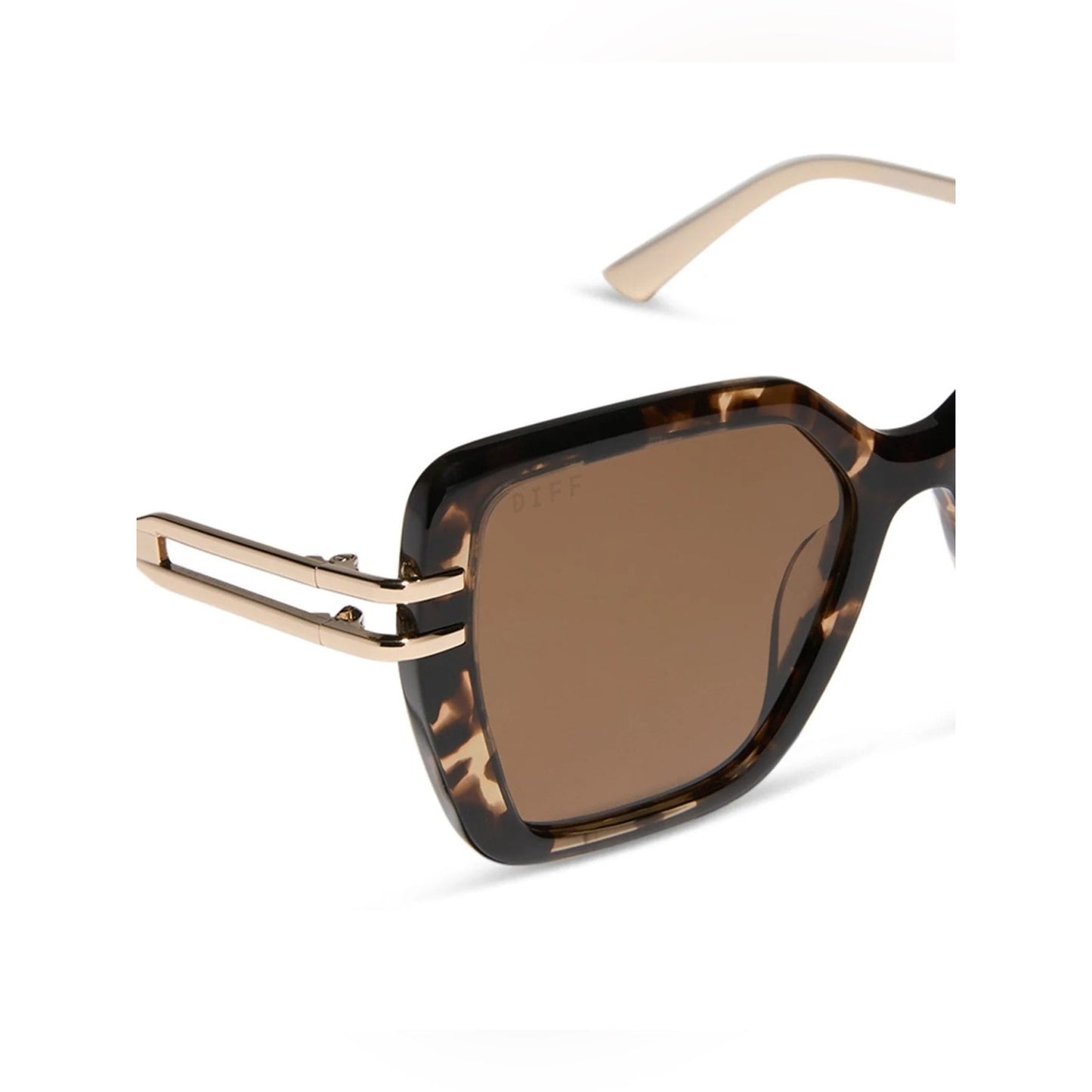 NEW DIFF Eyewear DASHA DE01-0870 Espresso Tortoise Gold Sunglasses Authentic