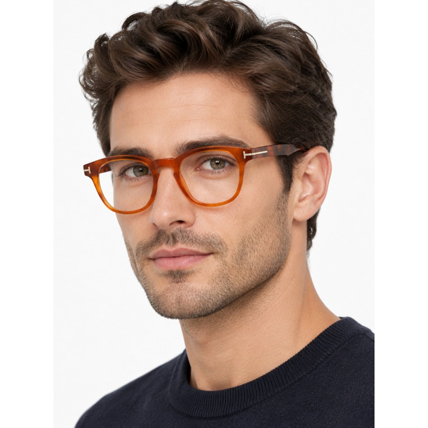 NEW Tom Ford FT5976-B 053 Blonde Havana Eyeglasses Authentic