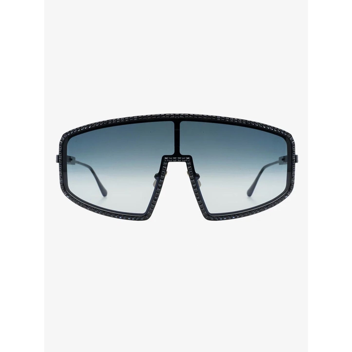 New Anna Karin Karlsson Shady Luv 2.0 Black Shield Swarovski Sunglasses