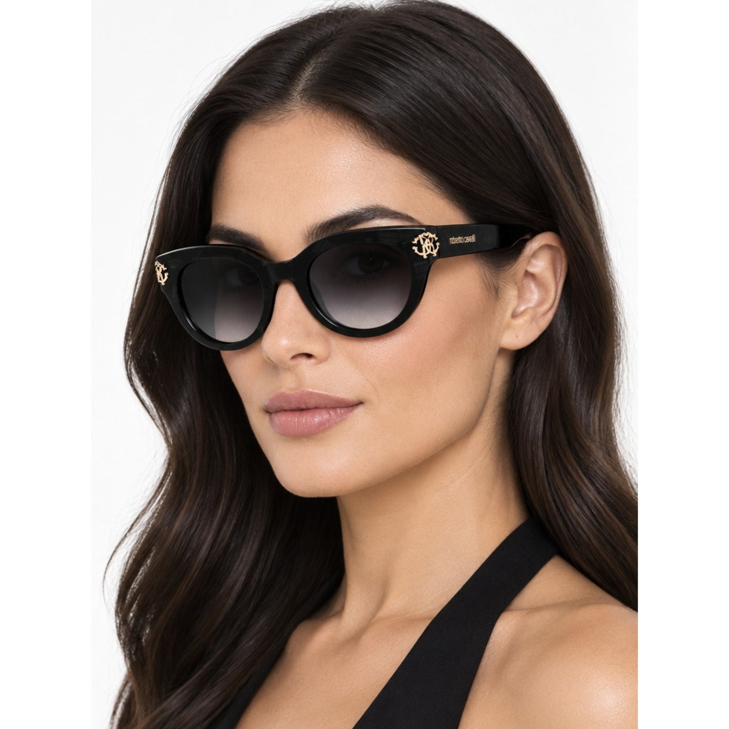 NEW Roberto Cavalli SRC065M 0981 Shiny Black Sunglasses Authentic