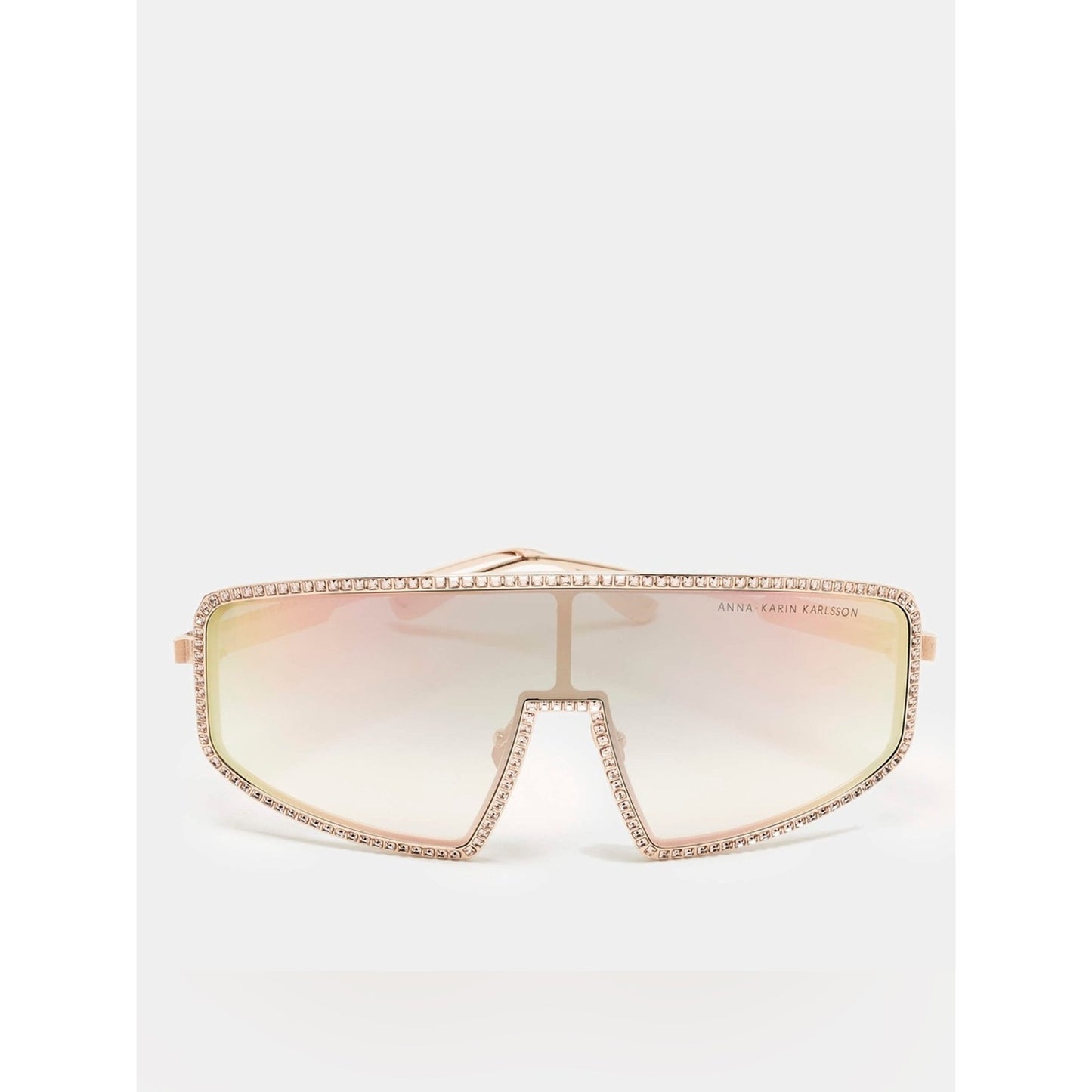New Anna Karin Karlsson Shady Luv 2.0 Rose Crystal Shield Sunglasses Authentic