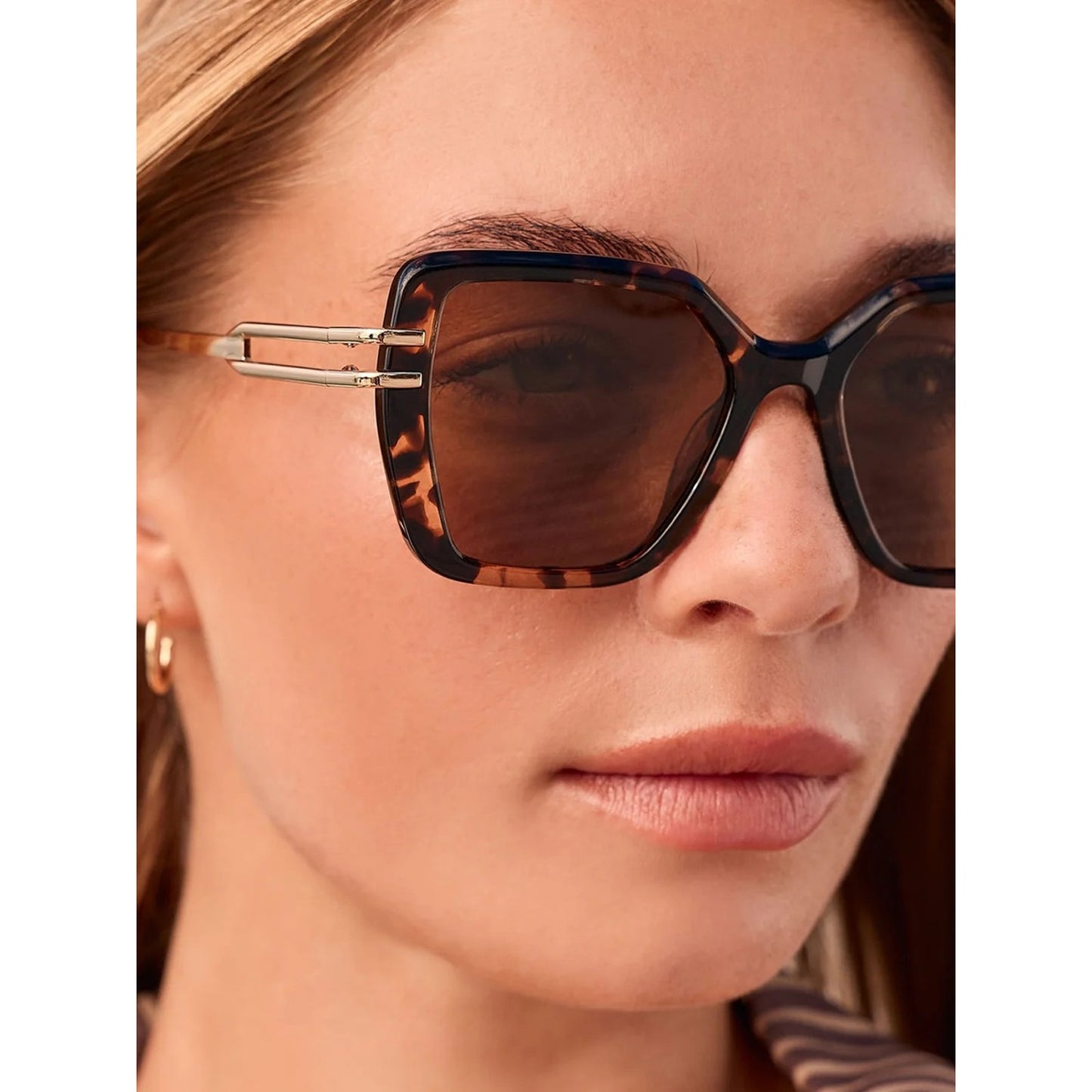 NEW DIFF Eyewear DASHA DE01-0870 Espresso Tortoise Gold Sunglasses Authentic