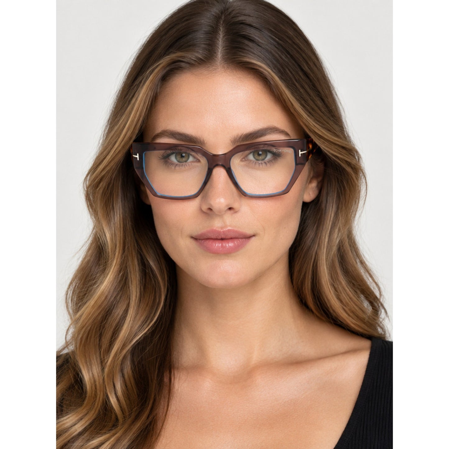 NEW Tom Ford FT5951-B 048 Shiny Dark Brown Sunglasses Authentic