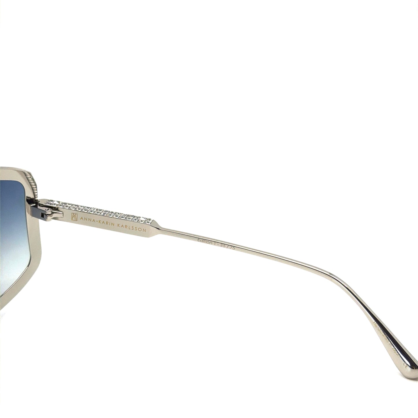 Anna Karin Karlsson Shady Luv 2.0 White Gold Shield Sunglasses Authentic