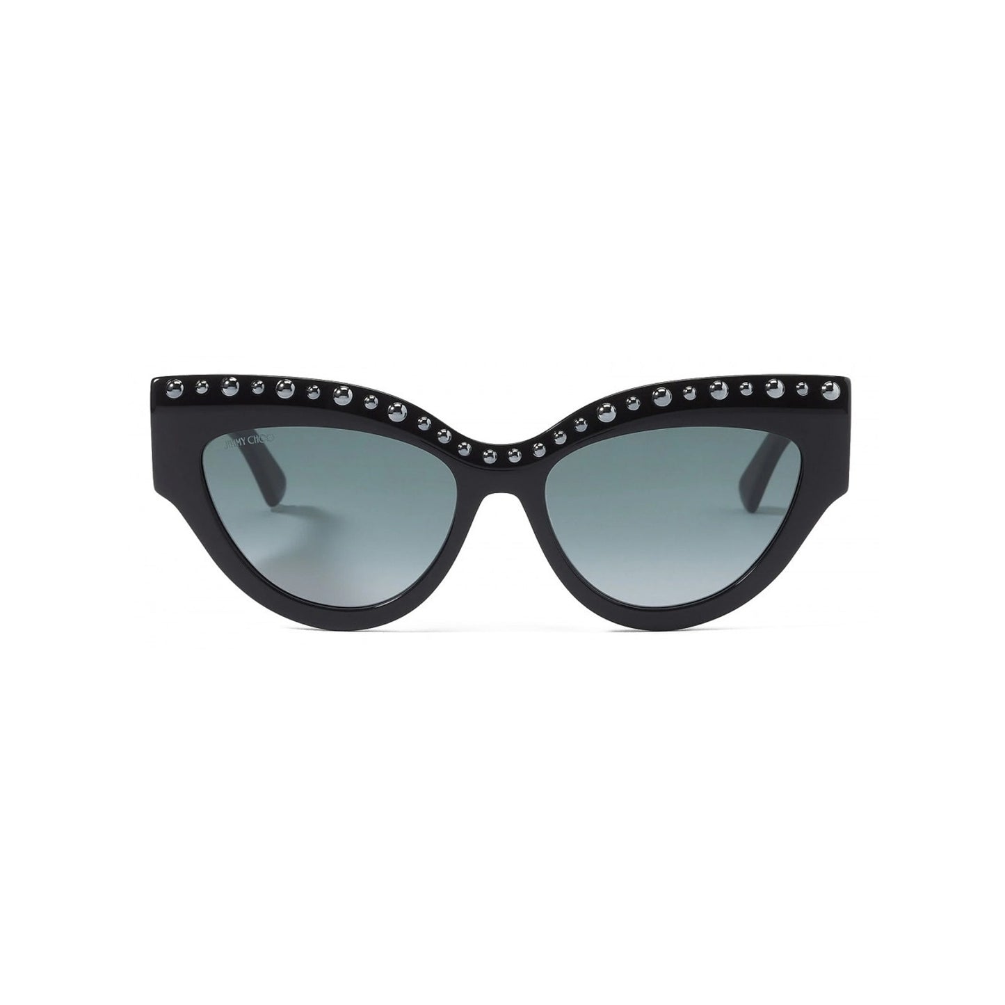 New Jimmy Choo SONJA/G/S Black Cat-Eye Sunglasses with Crystal Stud Trim
