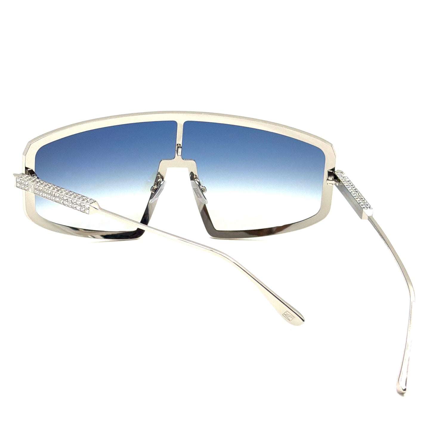 Anna Karin Karlsson Shady Luv 2.0 White Gold Shield Sunglasses Authentic