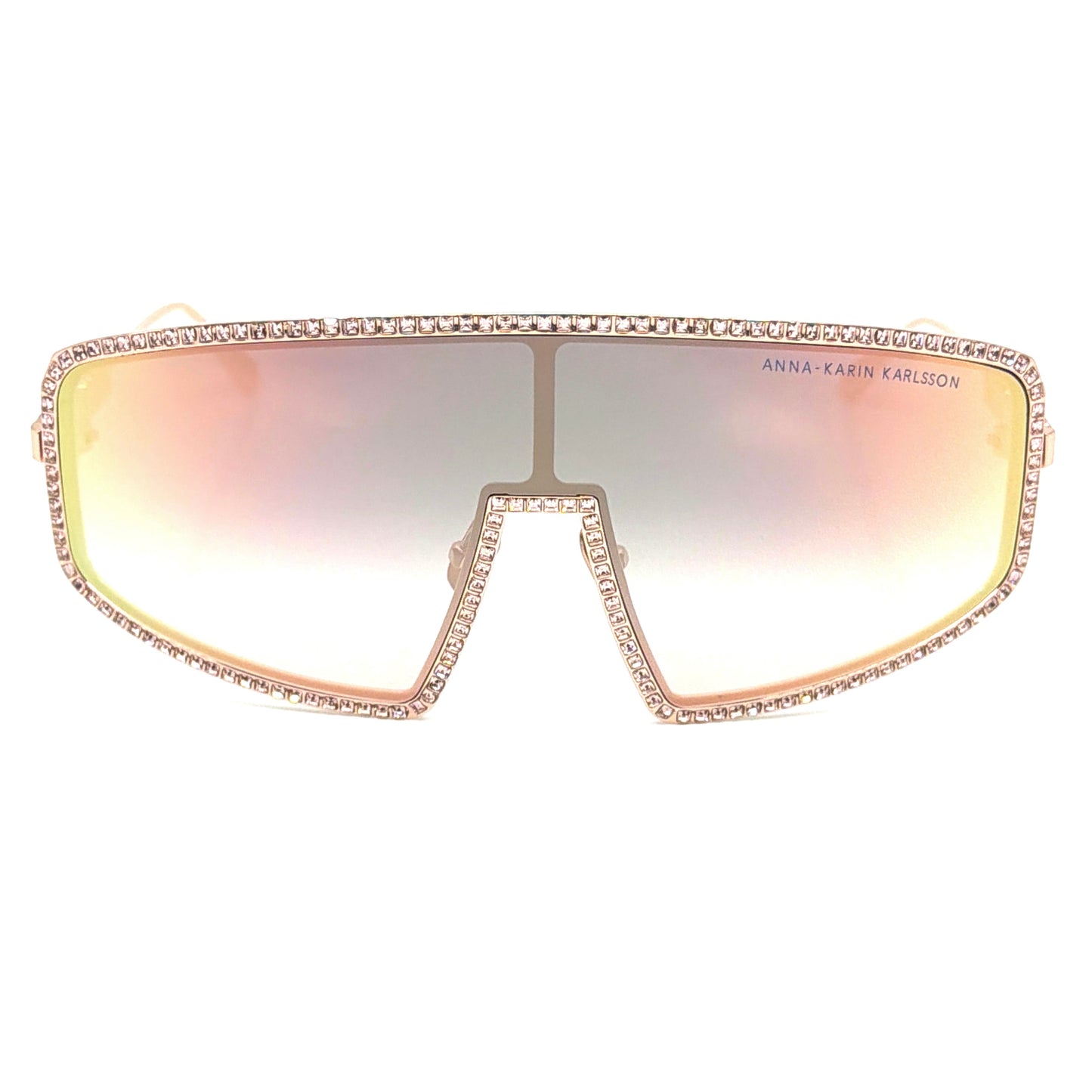 Anna Karin Karlsson Shady Luv 2.0 Rose Crystal Shield Sunglasses Authentic
