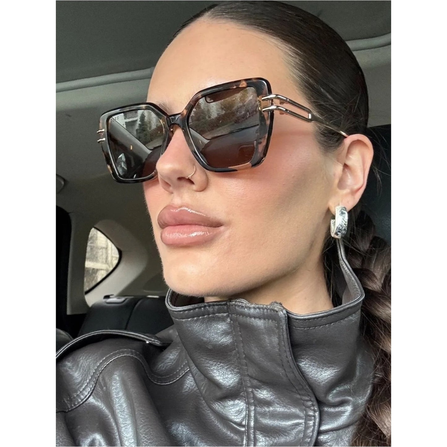 NEW DIFF Eyewear DASHA DE01-0870 Espresso Tortoise Gold Sunglasses Authentic